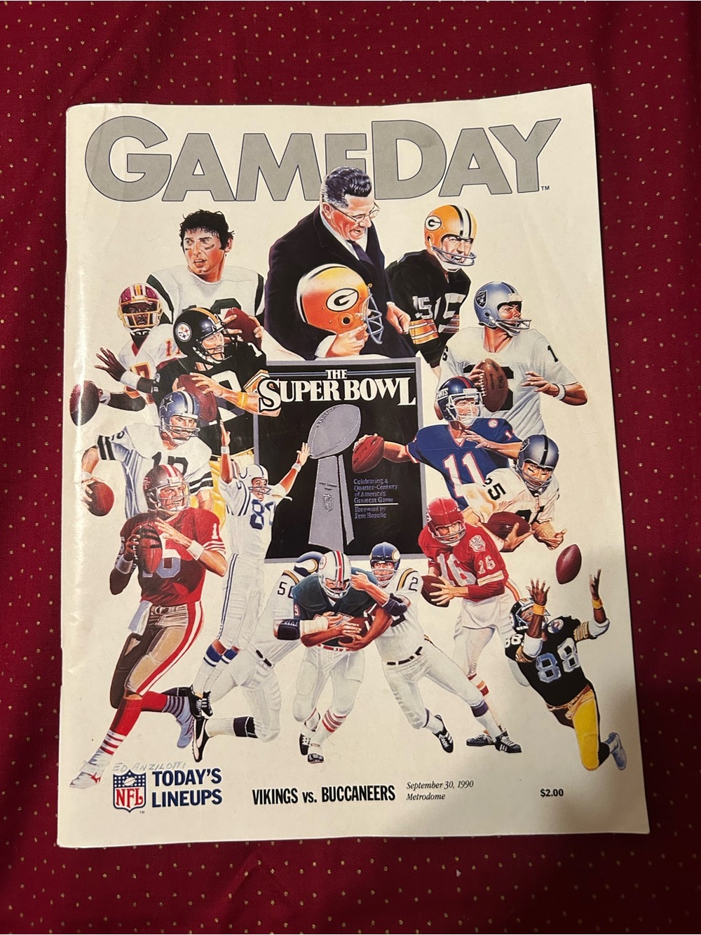NFL GameDay Program September 30, 1990 Vikings Vs Buccaneers Metrodome